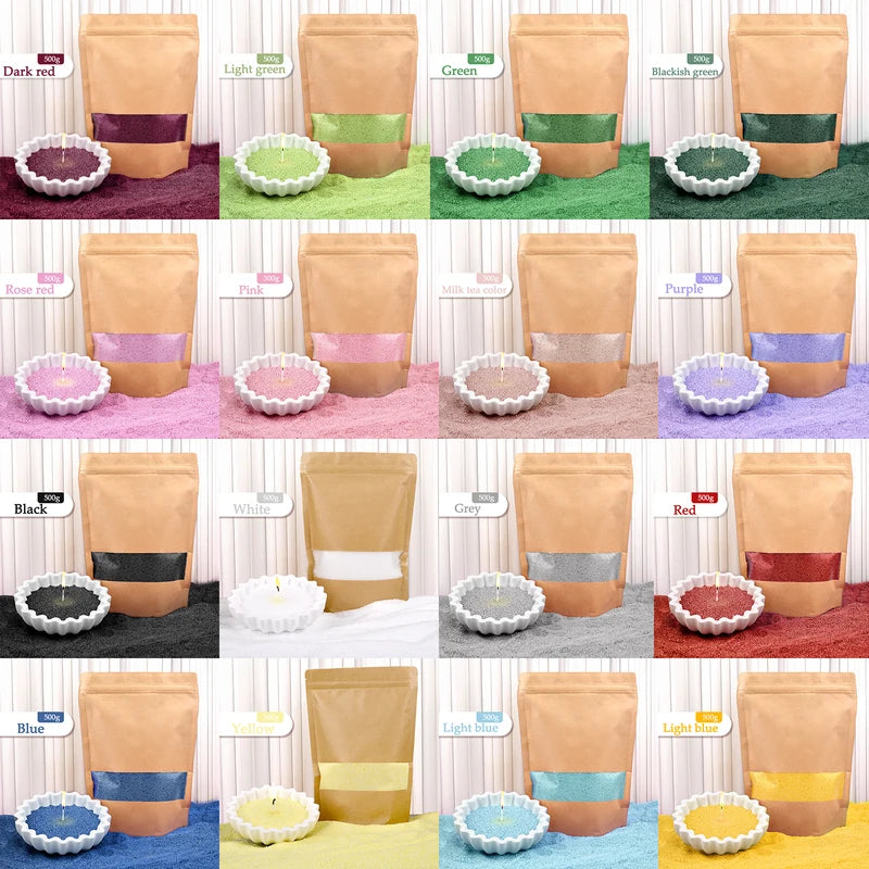 Colored Sand Wax Granules for Candle Making & Art Projects 500g/1000g
