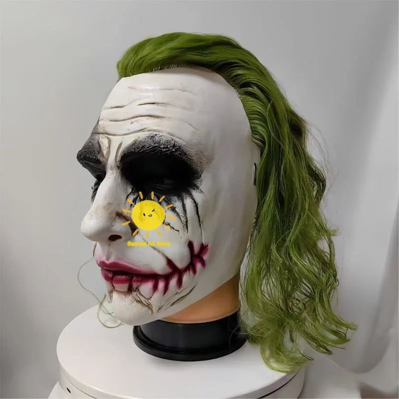 Latex Joker Mask for Cosplay Halloween Party Carnival Full Face Costume Prop