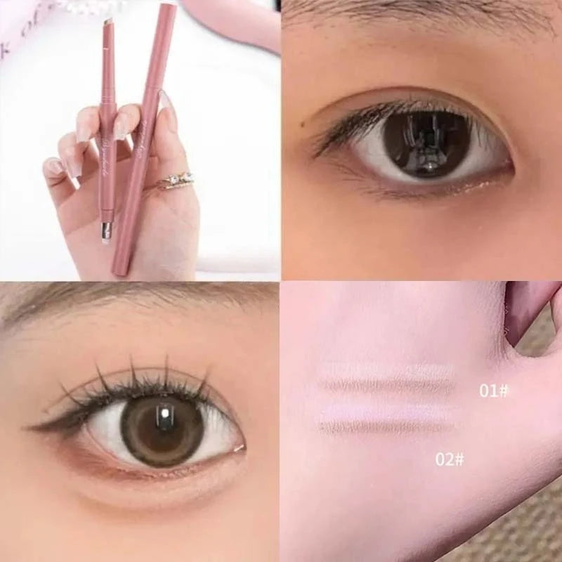 Dual-Color Waterproof Eyeliner Pen with Contour & Highlight for Eye Makeup