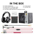 Wired Over Ear HiFi Headphones with Mic Studio DJ Monitoring Headset