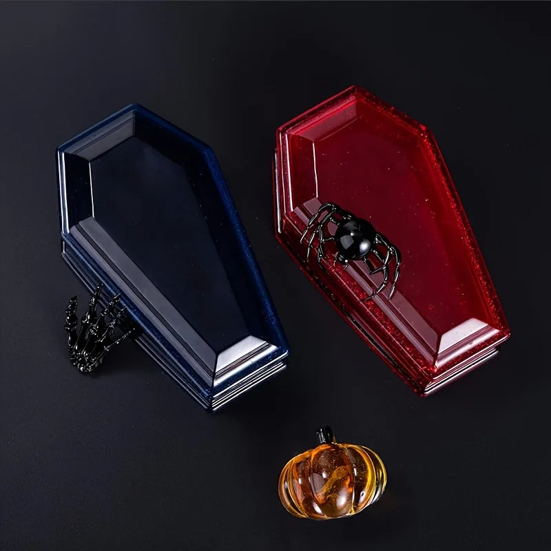 Halloween Silicone Resin Mold Set - Coffin-Shaped Storage Box & DIY Decoration Casting Mold