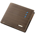 Men's Stripe Wallet with Multi-Function Card Holder & Money Clip - Leather Coin Purse