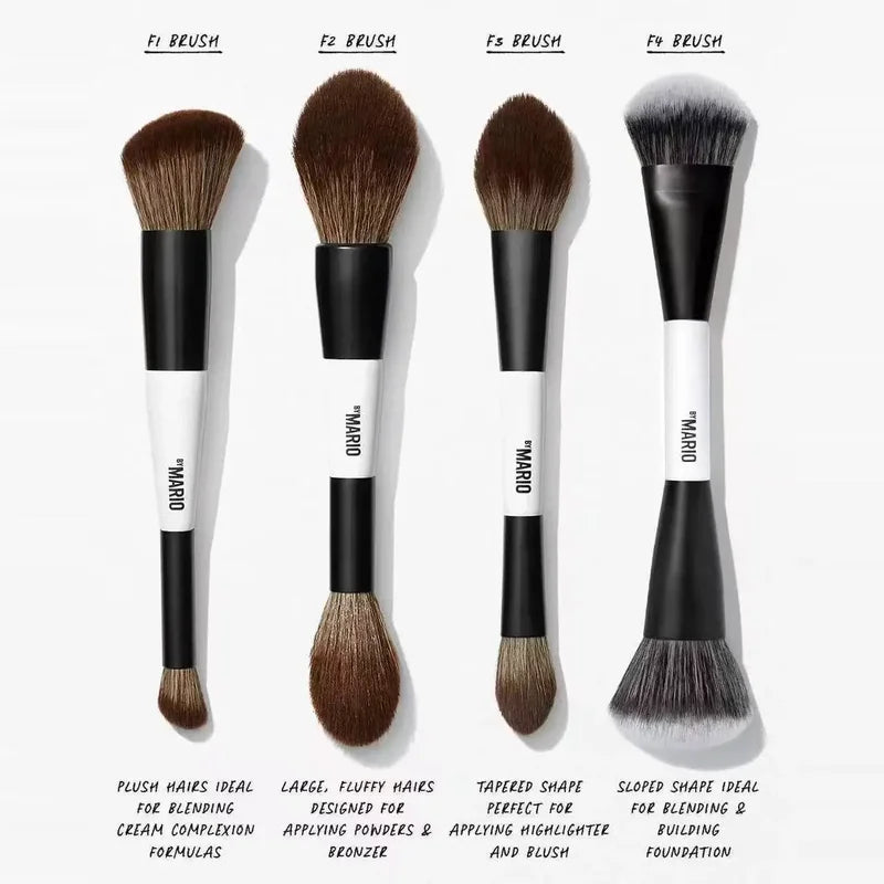 2 in 1 Highlight Blush Makeup Brush - Soft Fiber Face Cosmetic Tool