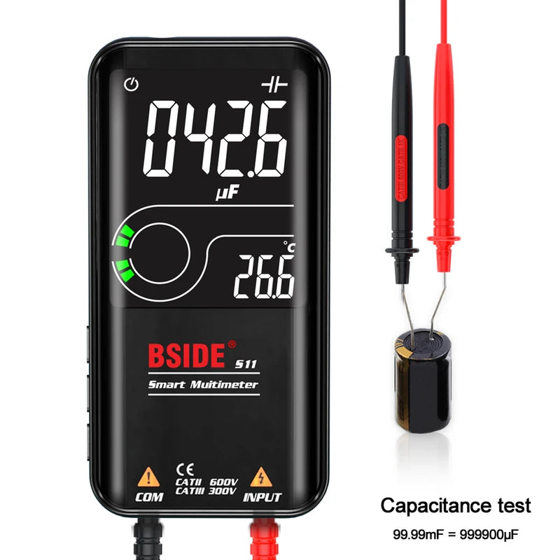 Digital Multimeter with USB Charging, EMF Detection, 9999 Counts, Wide Range of Testing Functions
