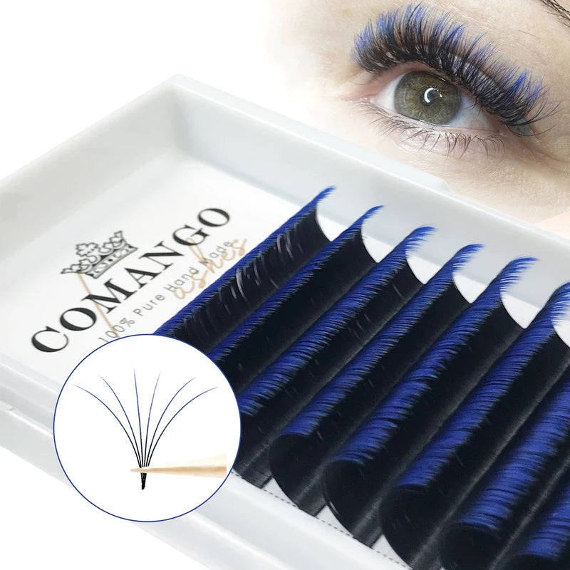 Colored Volume Lash Extensions - Wispy Soft Gradient Fans for Eyelash Artists
