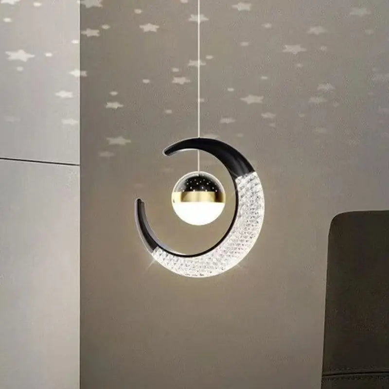 Fan-Shaped Crystal LED Pendant Light with Rose-Gold Finish for Bedroom Dining Room