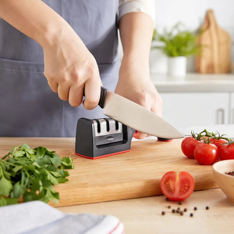 3-in-1 Knife Sharpener with Tungsten Steel Stages - Kitchen & Chef Blades