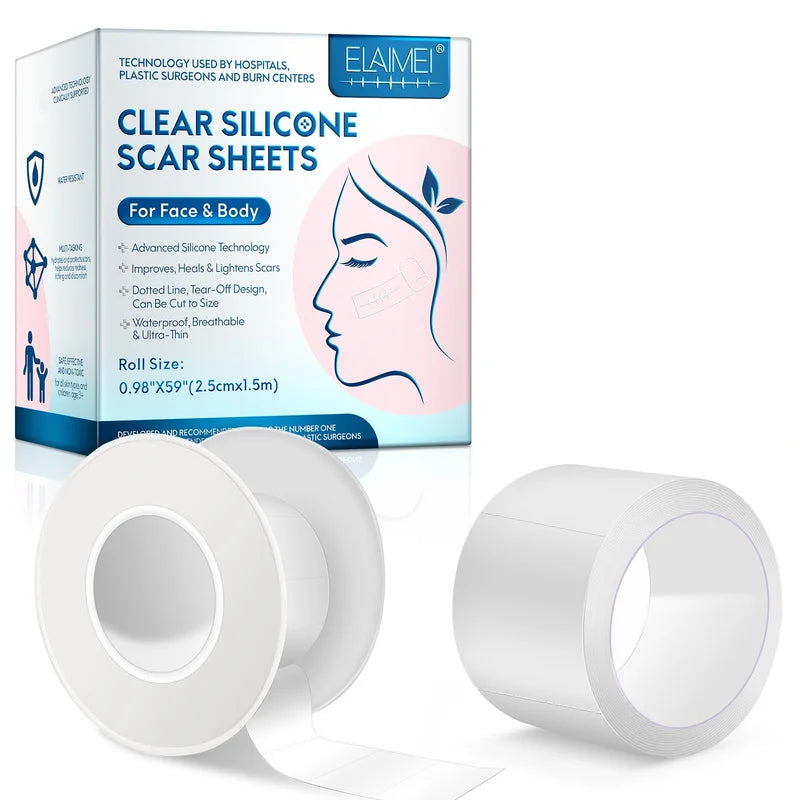 Invisible Silicone Scar Sheets - Reusable Skin Cover Tape 2.5cm x 150cm