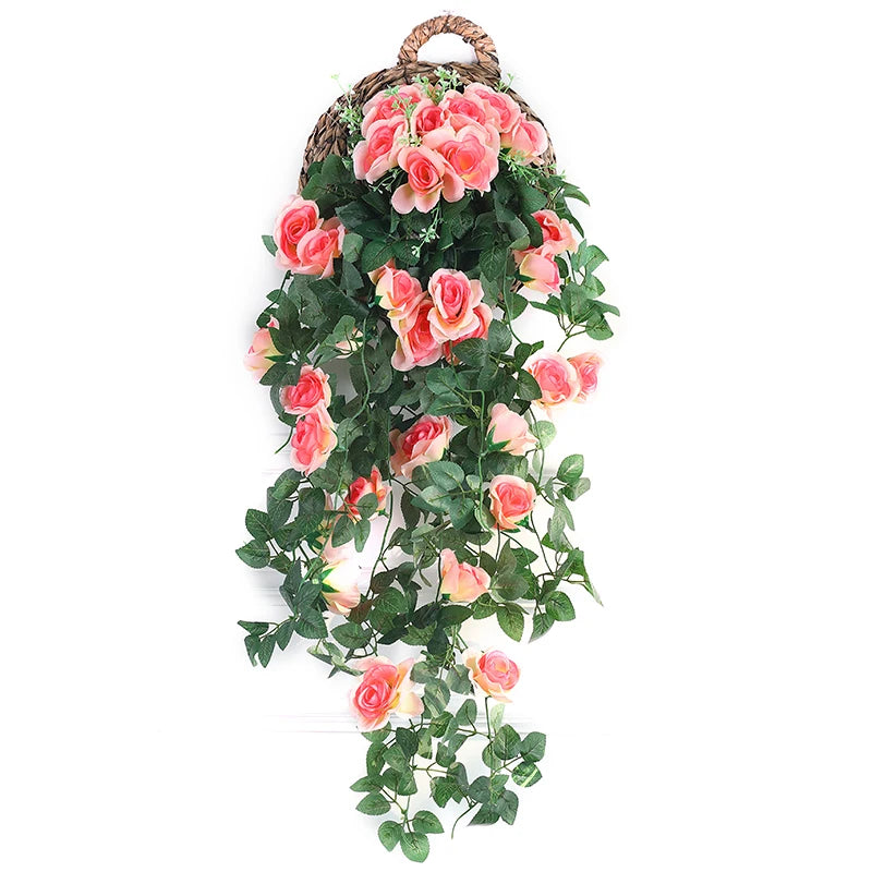 Artificial Flower Rattan Fake Plant Vine Wall Decoration for Home & Outdoor