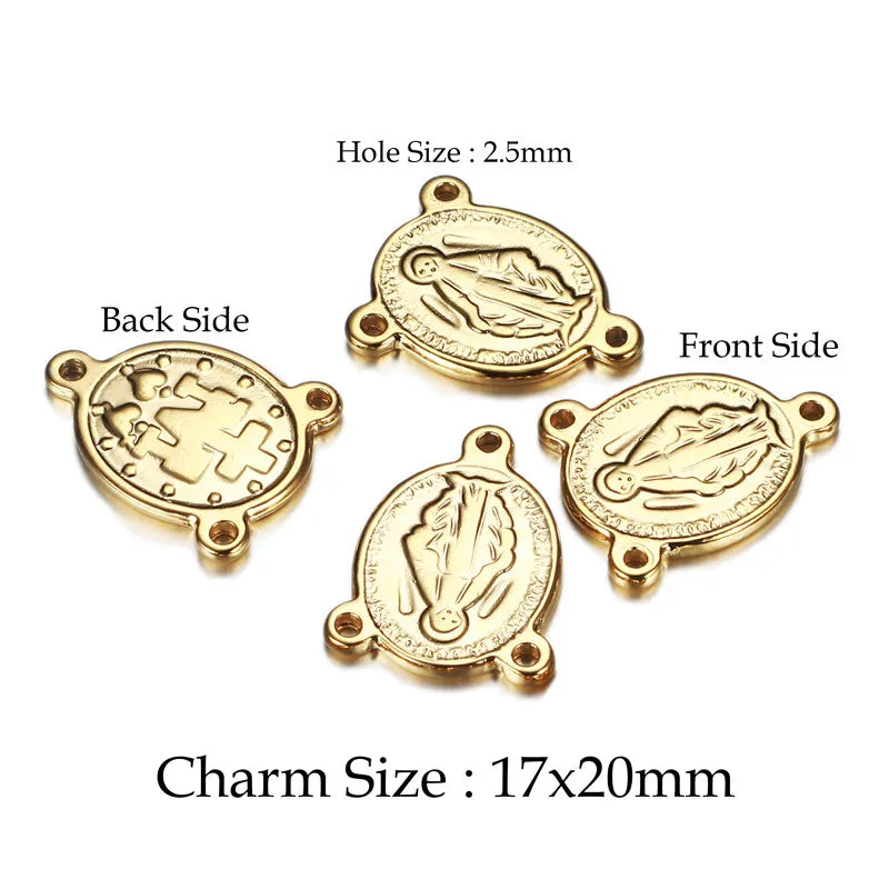 Religious Jesus Charms Pendant Set for Jewelry Making - Stainless Steel, Multiple Colors