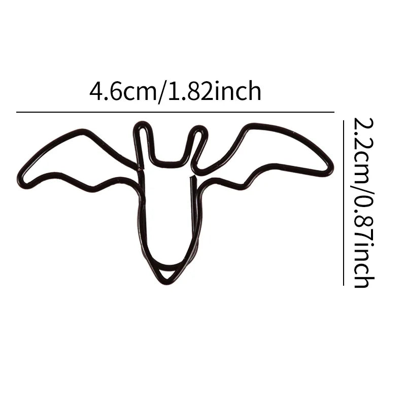 Halloween Ghost Paper Clips Set - Metal Pumpkin & Bat Shaped Office Clips, 20/50pcs