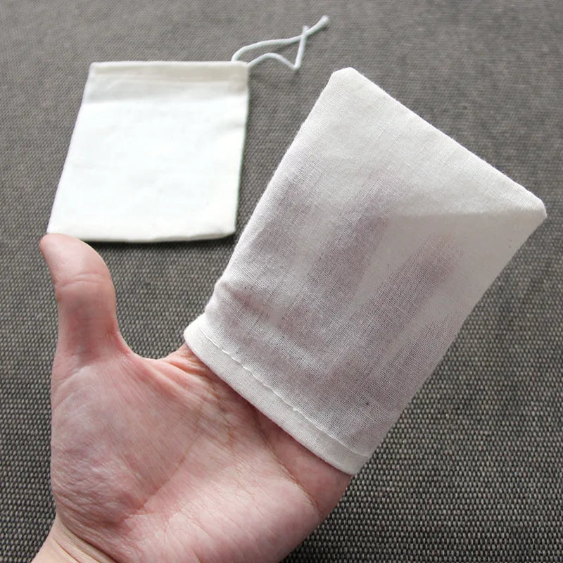 50pcs Cotton Gauze Cloth Filter Bags Food Grade Tea & Spice Strainers