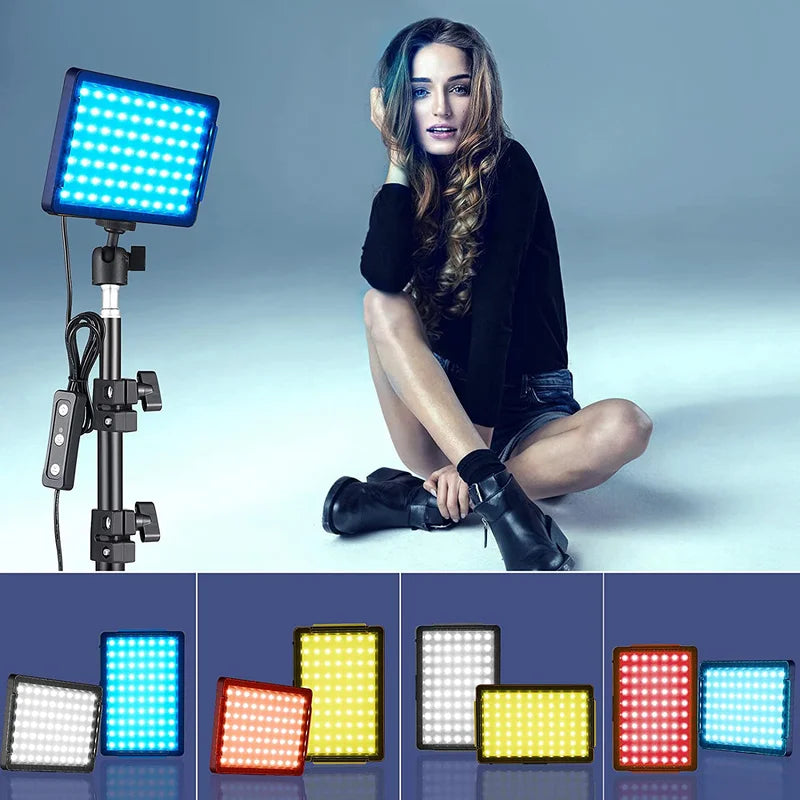 6-Inch LED Video Light Panel with RGB Filter for Photography & Streaming