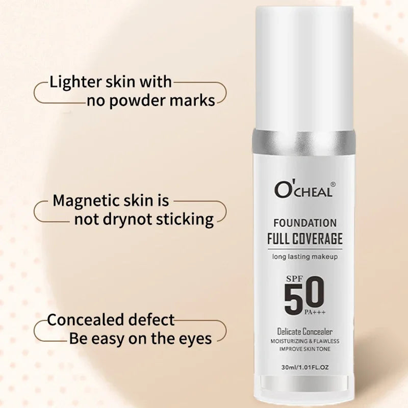 Color Changing Foundation and Concealer with Long-Lasting Oil Control SPF Moisturizer