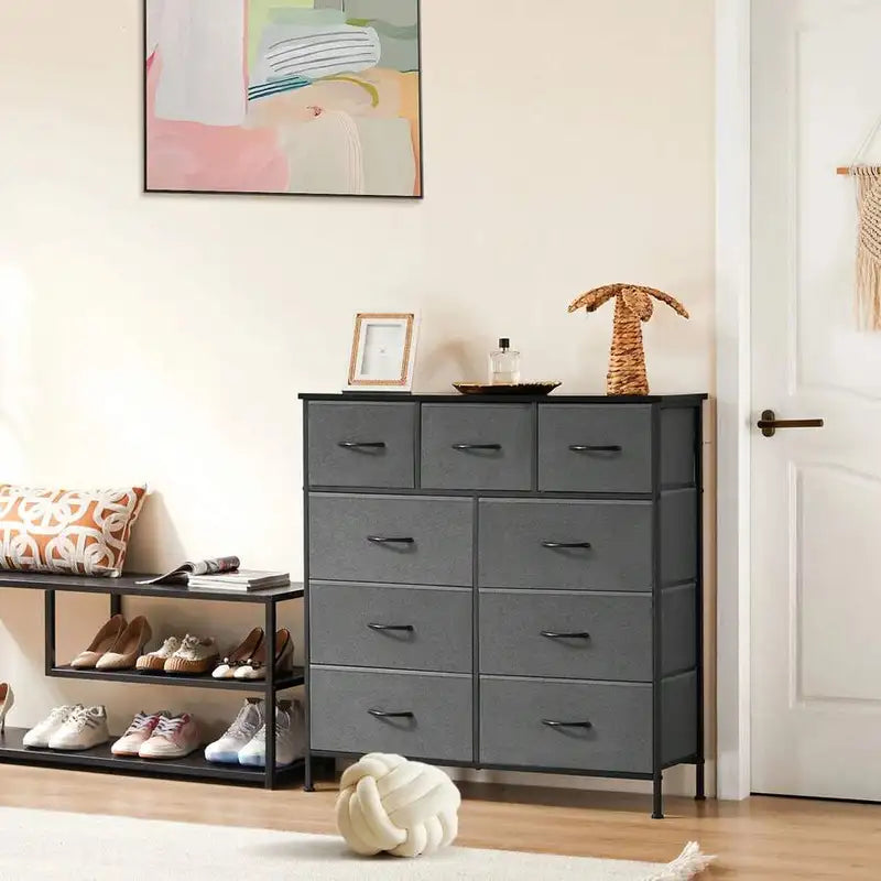 9 Drawer Fabric Dresser Storage Cabinet for Bedroom Living Room Home Office