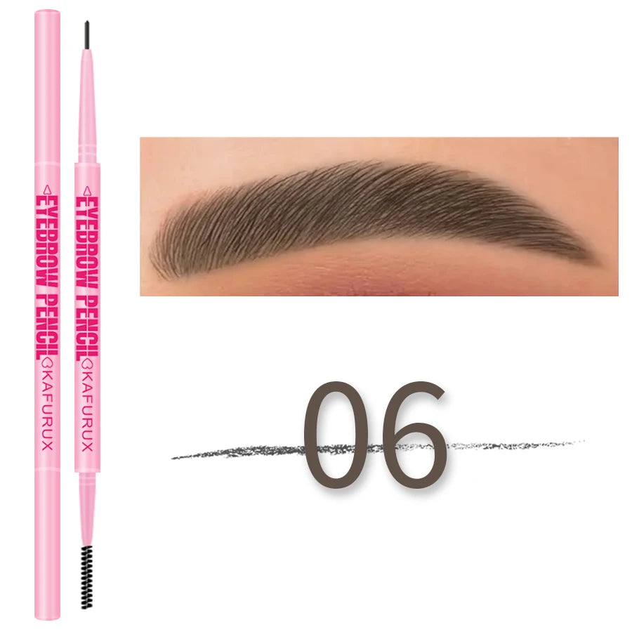 Double Headed Rotatable Eyebrow Pencil with Brush Waterproof & Long-Wear