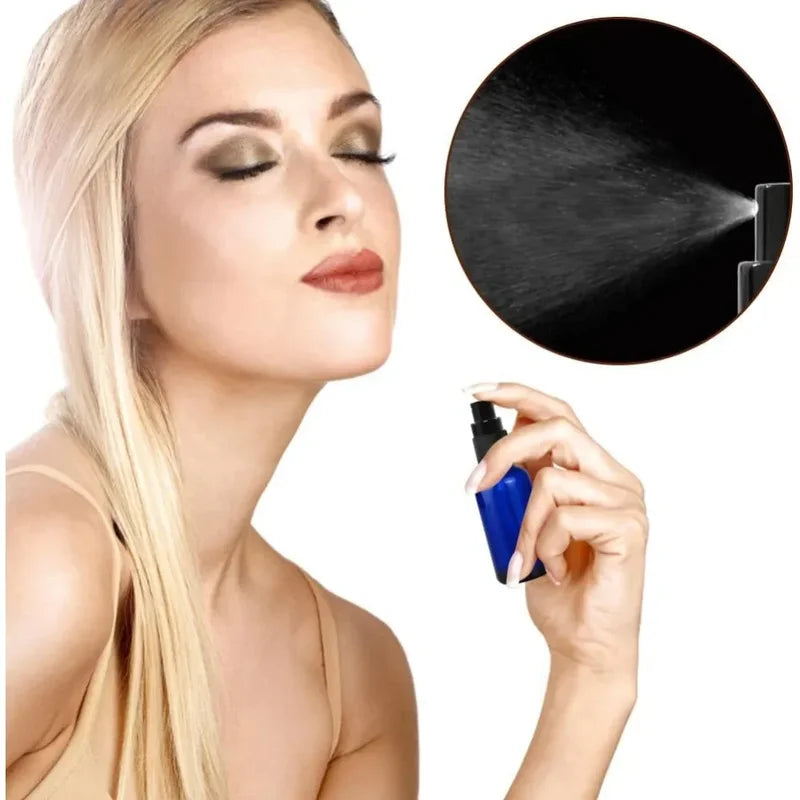 50PCS Refillable Travel Size Blue Plastic Fine Mist Spray Bottles for Liquids
