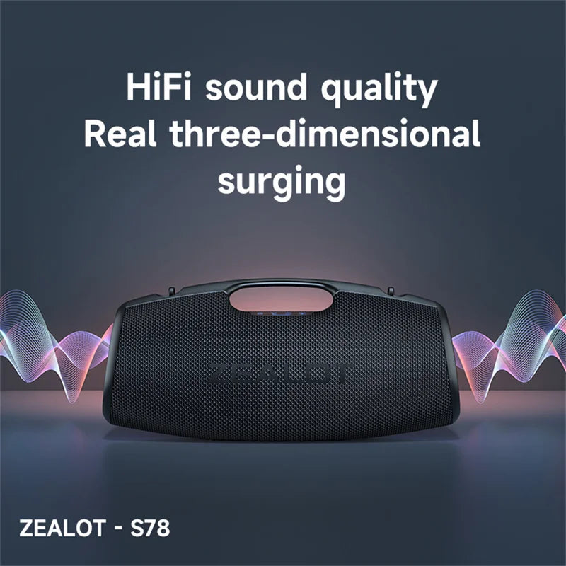 120W Bluetooth Portable Speaker with Deep Bass, Waterproof, 50H Playtime