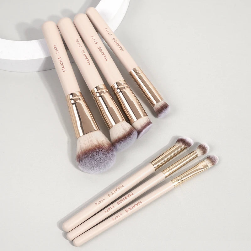 7-Piece Makeup Brush Set for Foundation Blush Powder & Concealer - Soft Synthetic Bristles