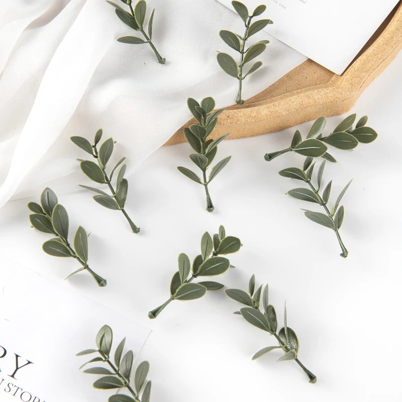 50PCS Artificial Leaf Plants for Wedding Party Home Decor Crafts Garland Flowers