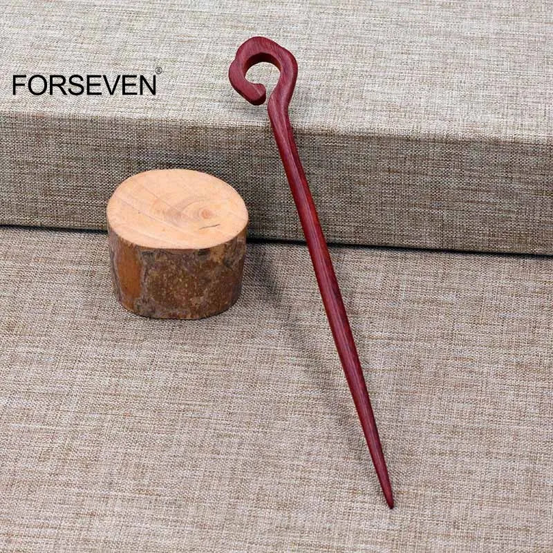 Vintage Red Sandalwood Hairpin Clips for Women Girls Men - Retro Hair Accessories