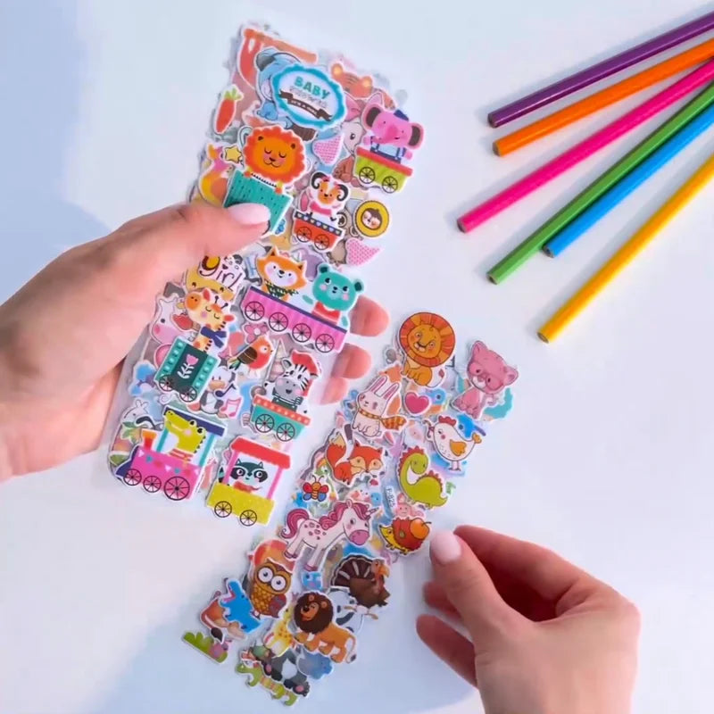 10 Sheets 3D Puffy Animal Stickers for Kids Scrapbooks and Crafts