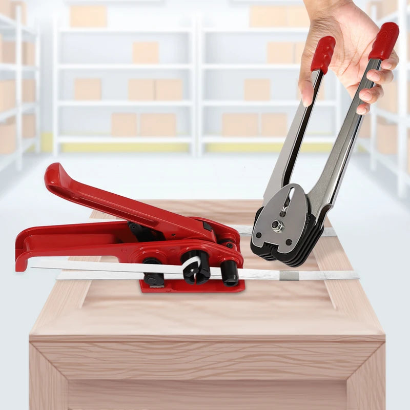 Heavy Duty Manual Strapping Kit with Tensioner & Sealer for Packaging