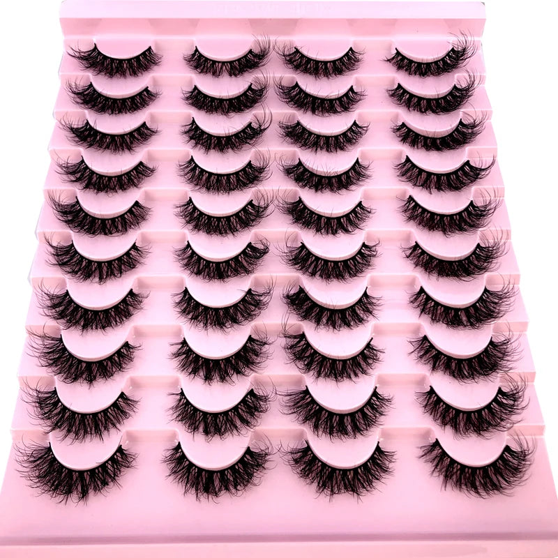 False Eyelashes 20 Pairs Long Natural Mink 3D Lash Extensions for Beauty