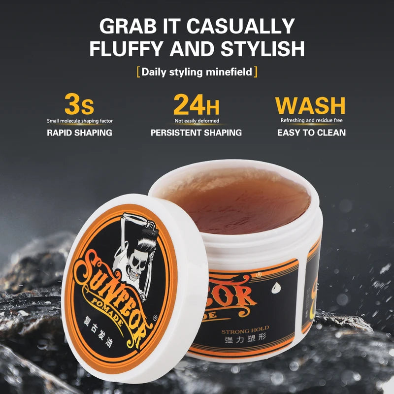 Men's Hair Styling Clay Wax for Barbershop & Salon - Restoring & Modeling