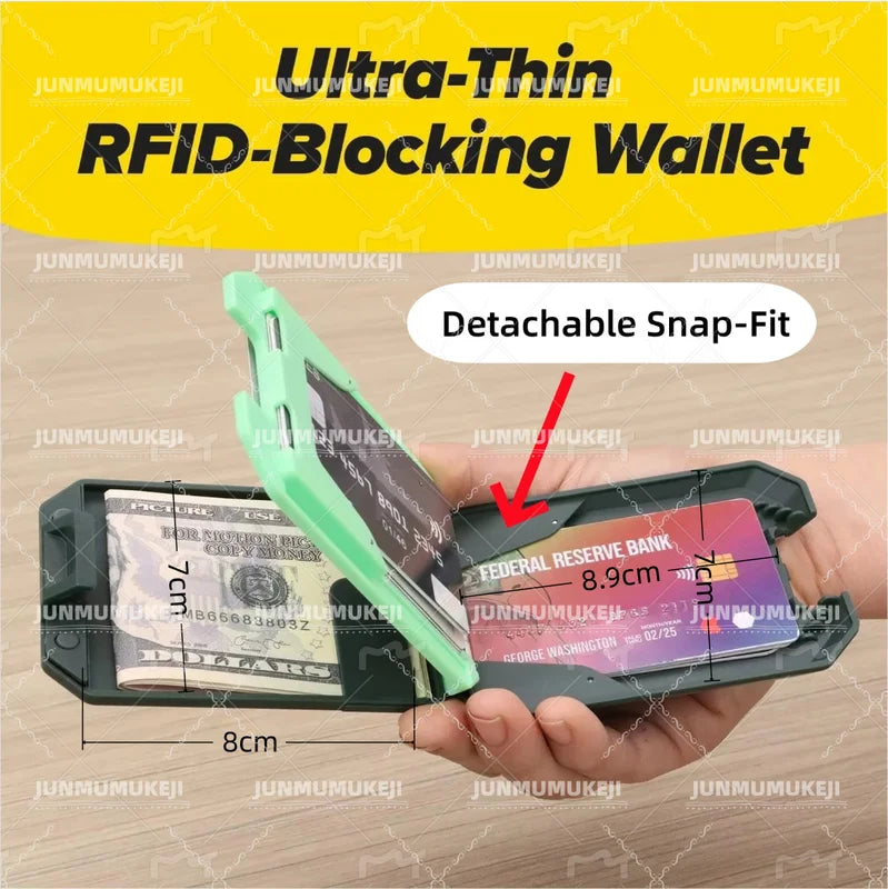 RFID Blocking Wallet for Men with Removable Money Clip - Slim, Crush-Resistant