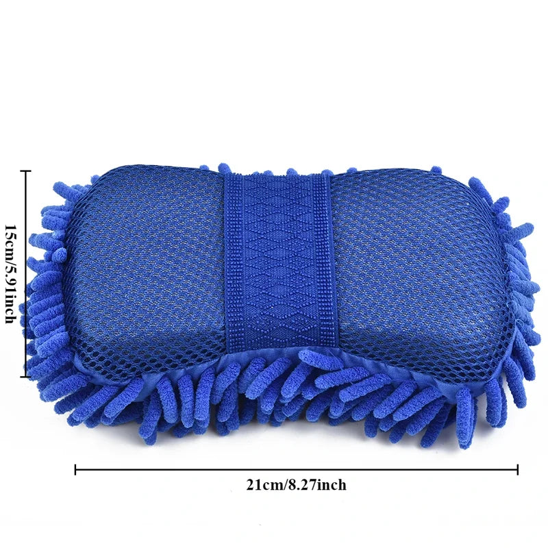 Microfiber Car Cleaning Sponge Brush Kit for Dusting and Polishing - Scratch-Free