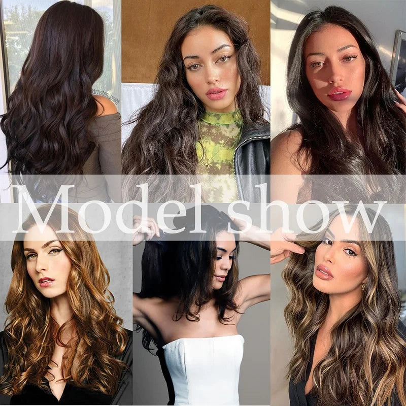 24-Inch Synthetic Long Curly Hair Extension V-Shaped One Piece Fluffy Hairpiece for Women