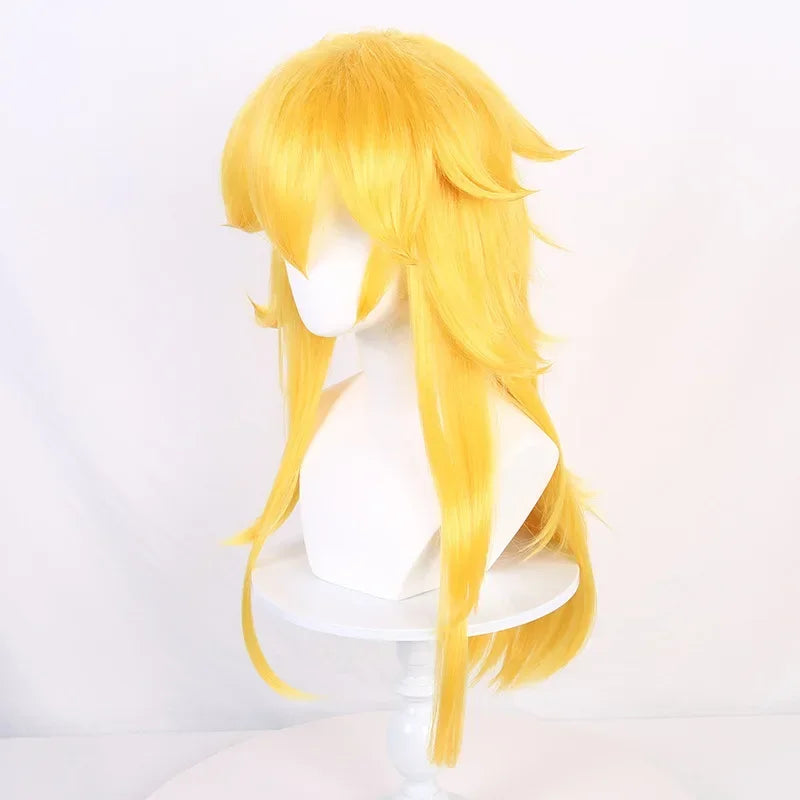 Halloween Princess Peach Cosplay Wig for Women - Gold Hair, Styled Costume Accessory