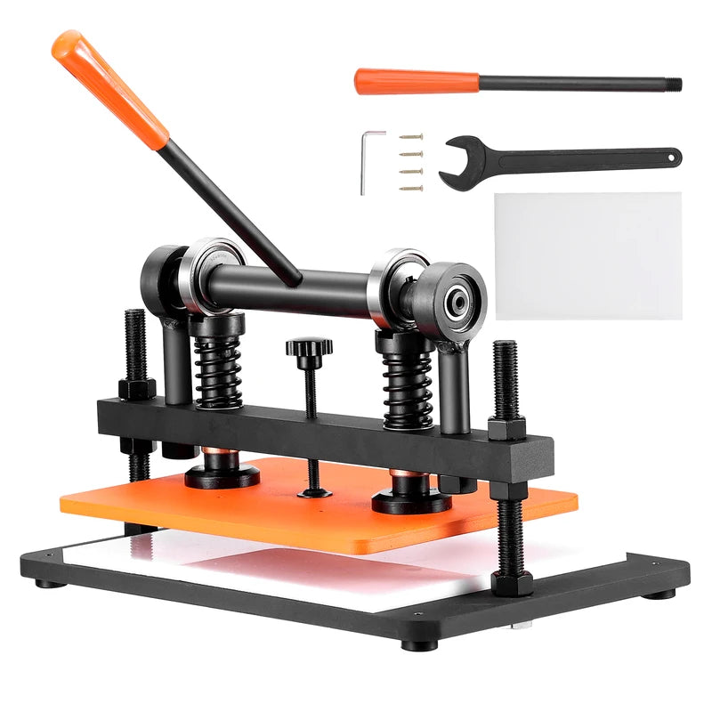 Leather Embossing Machine with Adjustable Pressure and Large Die Plate