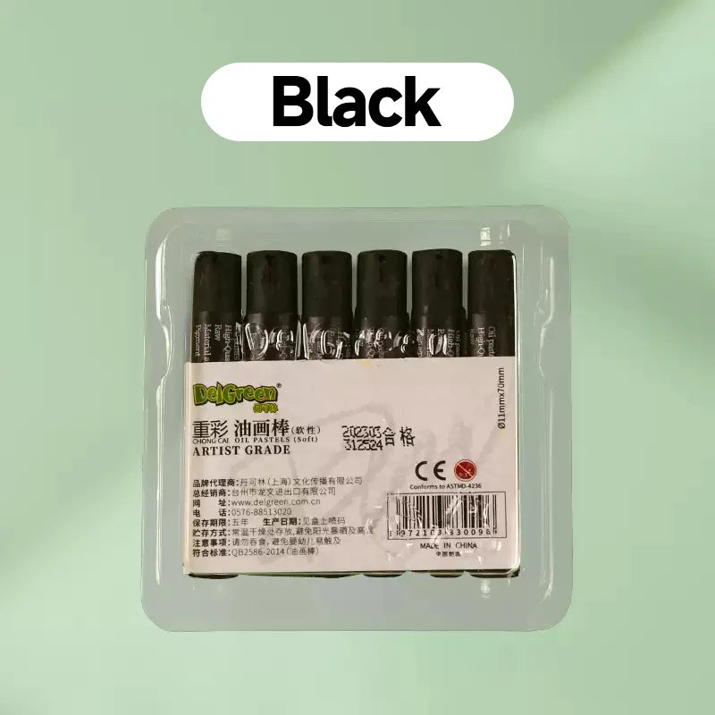 Heavy Color Oil Pastel Paint Crayons Set for Artists & Students - 6pcs