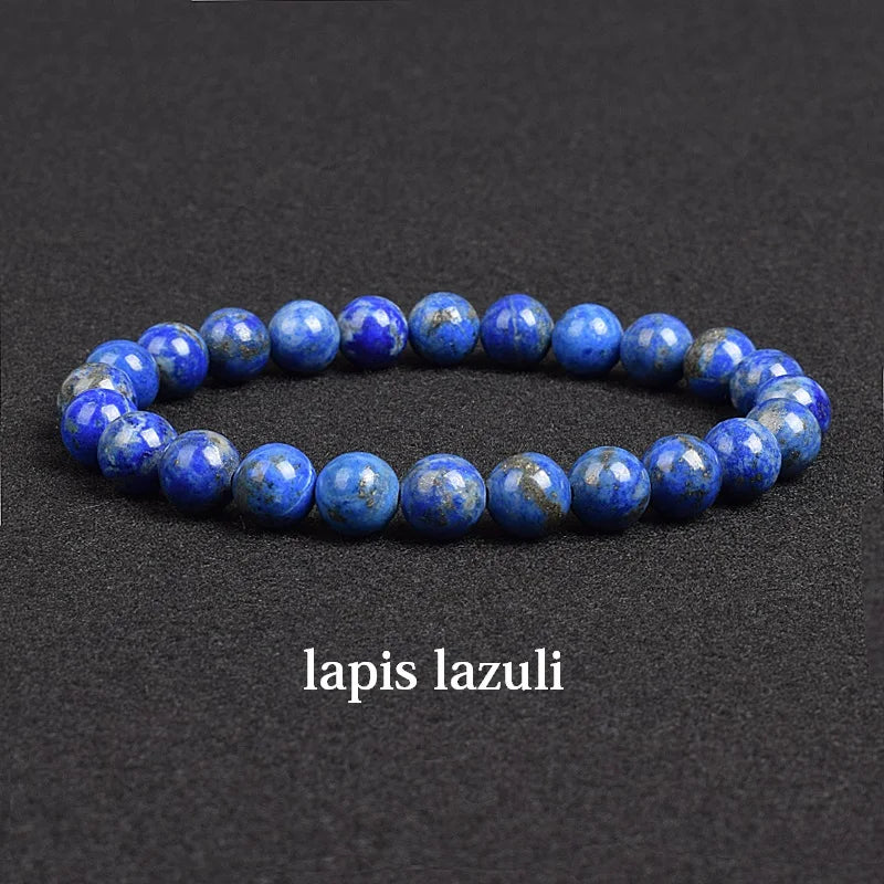 Natural Stone Beaded Bracelet with Tiger Eye, Lapis Lazuli, Agate & Apatite - High-Quality Gem Jewelry for Men