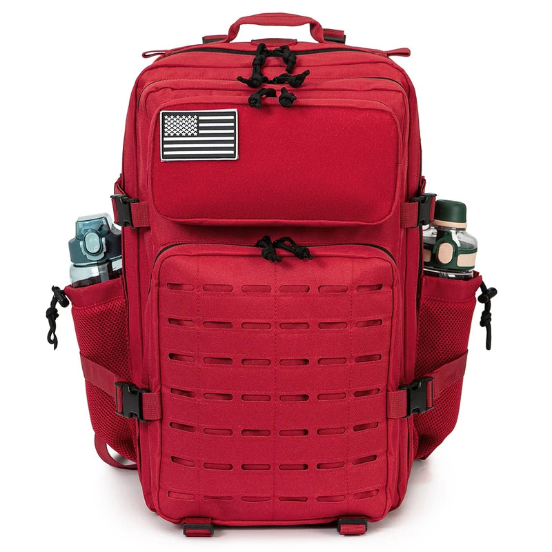 45L Men's Tactical Backpack with Double Cup Holders Outdoor Camping Hiking Survival Gear