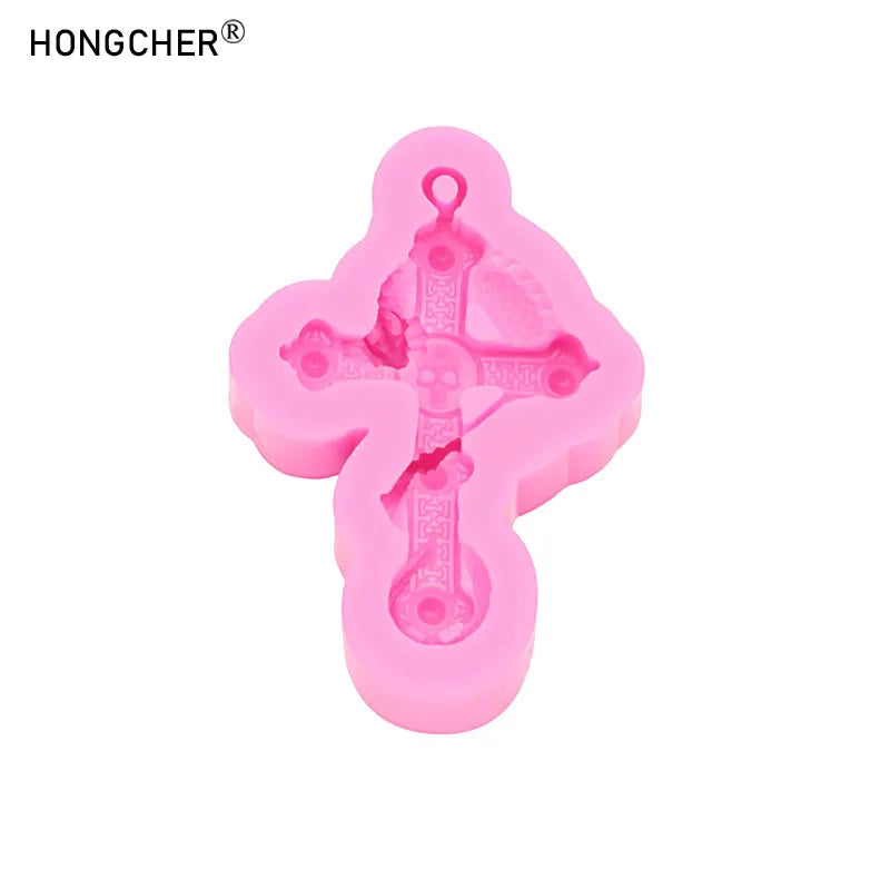 Silicone Mold for Jewelry Making Skull Dragon Crossbones DIY Pendant Necklace Craft