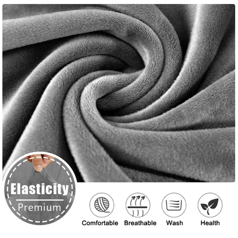 Velvet Corner Sofa Cushion Cover Elastic Thick L-Shape Armchair Slipcover
