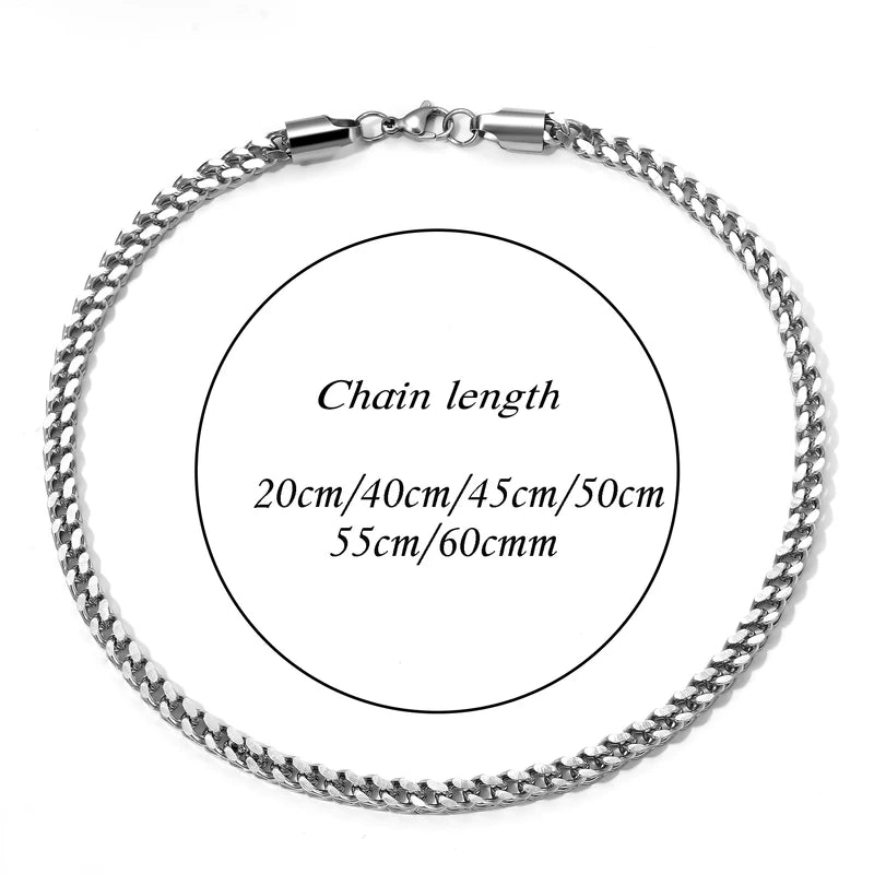 Stainless Steel Chain Necklace for Women Men 3mm-5mm Gold or Silver Color Jewelry