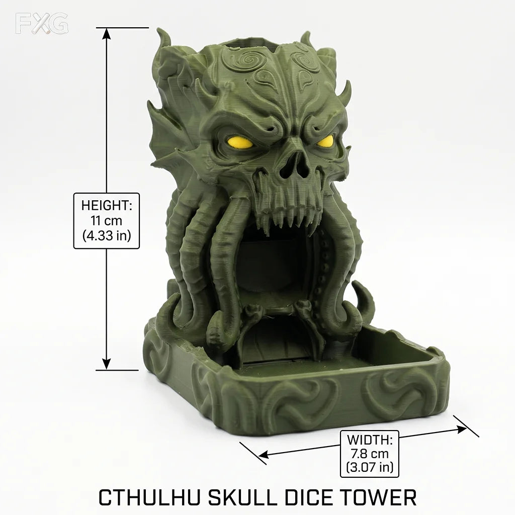 Cthulhu Dice Tower Decorative Ornament for TTRPG, Desk Decor, Dark Nautical Style