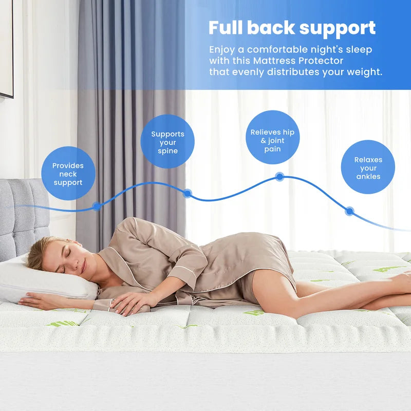 Ultra Soft Bamboo Visco Mattress Topper with Breathable Cooling Gel - Multiple Sizes