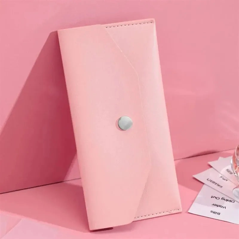 Ultra-Thin PU Leather Cash Envelope Wallet Organizer Card Holder Waterproof for Men Women