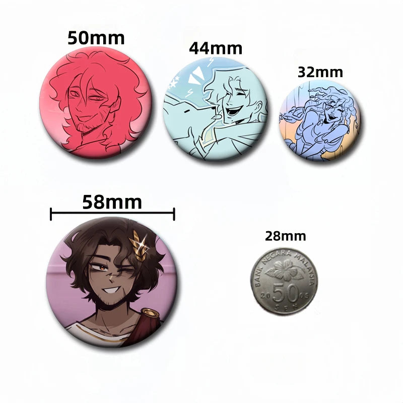 Creative Cartoon Enamel Pins for Bags Clothes Hats - Round Badge Brooches