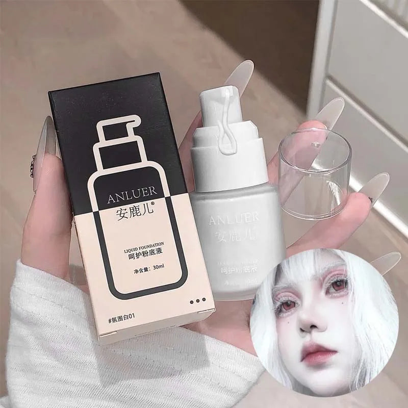 White Liquid Foundation 30ml Full Coverage Long Lasting Waterproof Face Makeup