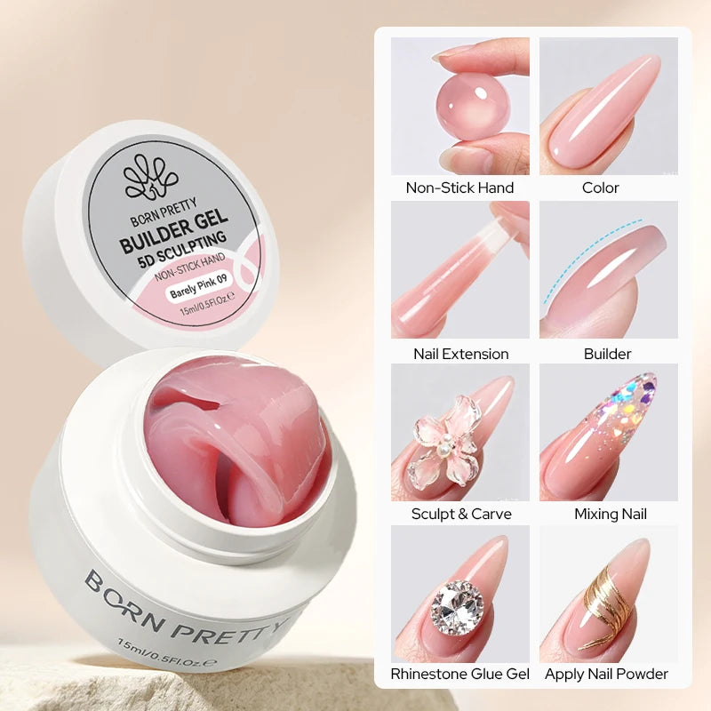 15ml Sculpting Gel for Nail Art - Non-Stick Hand Builder Gel for DIY Carving & Design