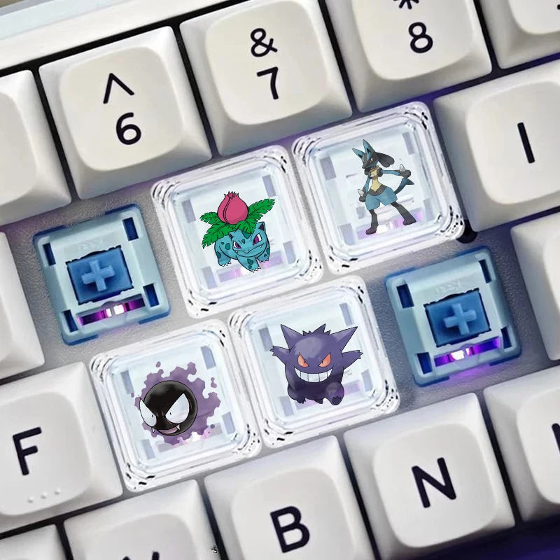 Anime Themed Keycap Set for Mechanical Keyboard - Custom Transparent Characters