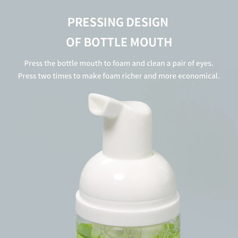 Eyelash Foam Cleanser 60ml No Tears Fruit Scent Lash Extension Shampoo Pump Bottle