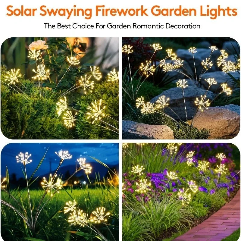Solar Garden Flower Lights Waterproof Outdoor Decorative Landscape Lighting