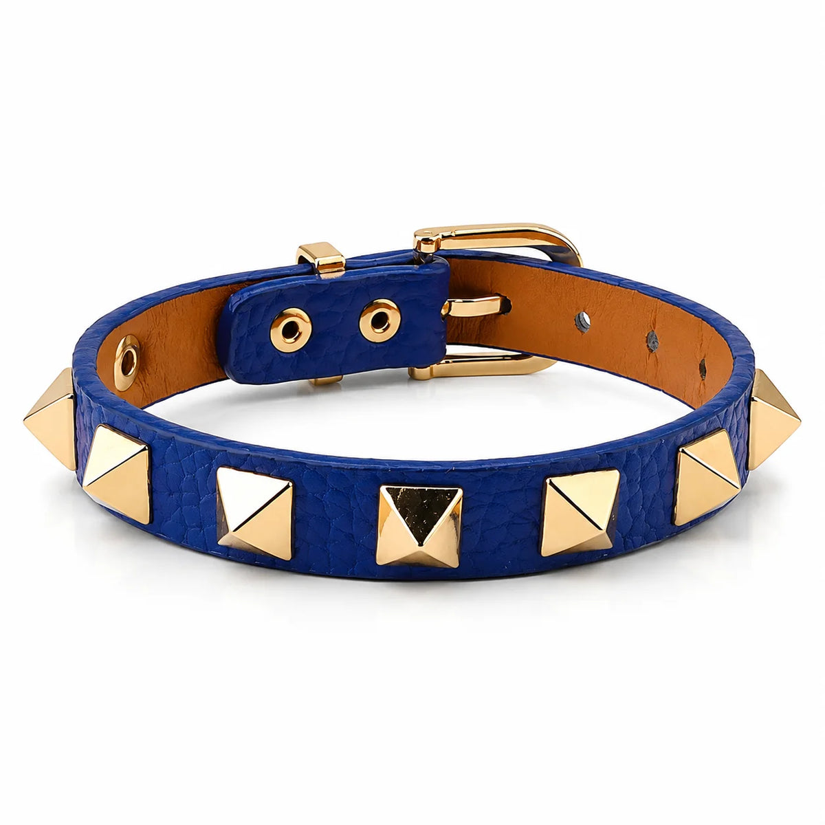 10 Color Punk Leather Bracelet for Women Men - Adjustable Bangle with Rivets & Studs